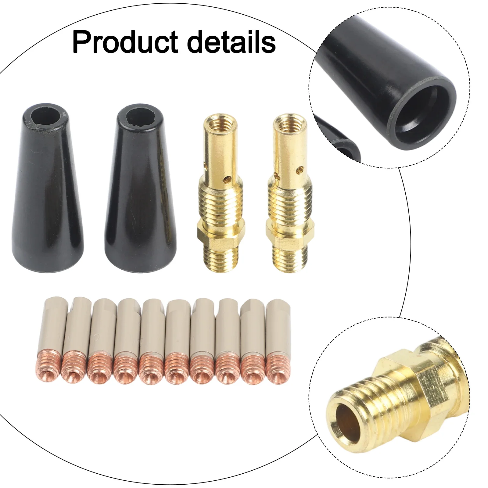 Non-Stick Coating Flux Core Nozzle Kit 1.0mm Aperture Standard Size Reduced Maintenance Quick Cleaning 1.0mm 0.039''