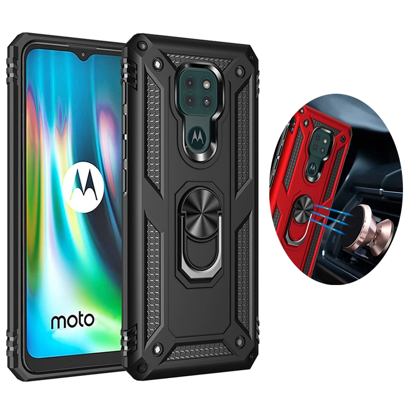 

Бронированный чехол для телефона Motorola MOTO G31 G14 G9 Play Plus G10 Power G20 G41 G22 G30 G40 Fusion Magnet Ring Защитный чехол
