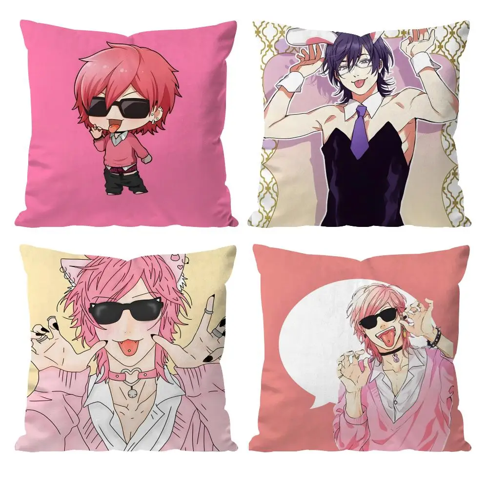 Anime y-Yarichin-Bitch Club Cushion Cover Pattern Printed Pillowcase for Living Room Sofa Cushion Cover & Bedroom Decor