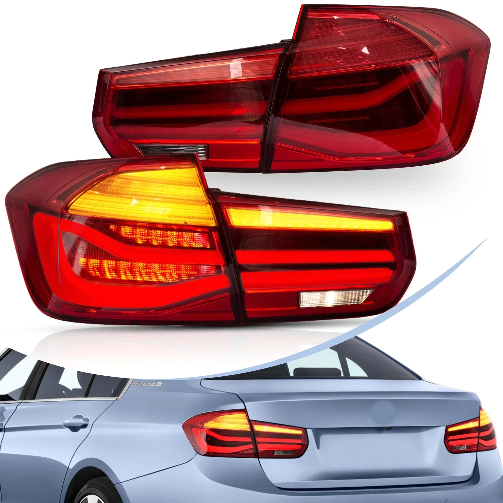 

Taillight assembly FOR 2012-2018 BMW 3 Series F30 F35 F80 M3 LED turn signal, brake light, reverse light daytime running light