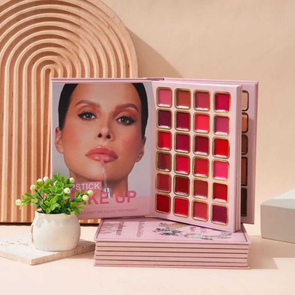 

5-Layer Folding Eyeshadow Palette Book Shaped Long-Lasting Beauty Book Makeup Kit Powder Blusher Highlighter Palette