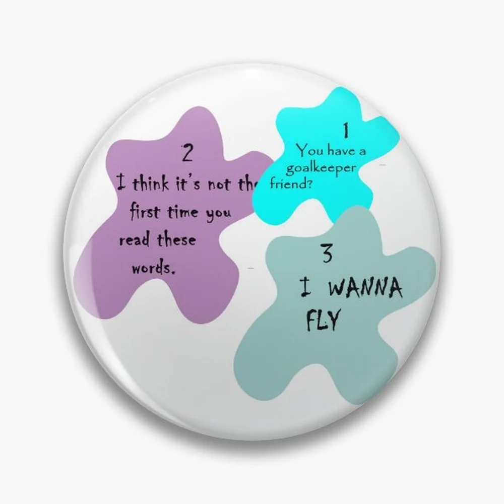 Goalkeepers Dream (2) Pin Holographic Star Heart Pin Brooches Laminated Button Fashion Accessory