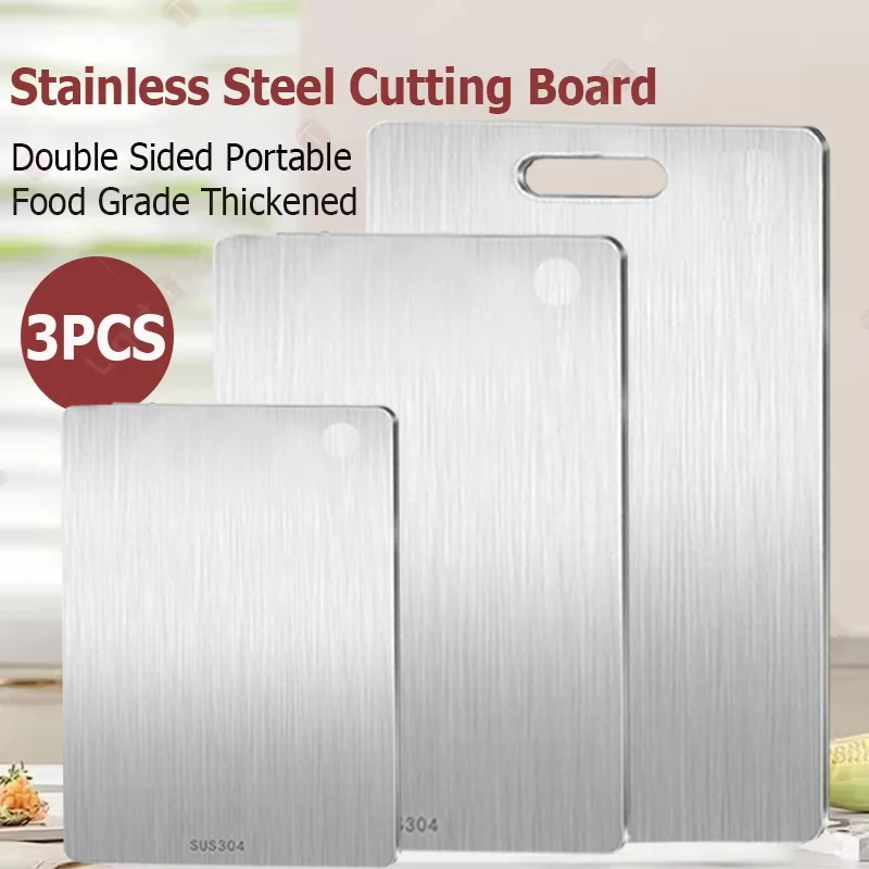 

Разделочная доска из нержавеющей стали для кухни, разделочные доски из нержавеющей стали 304, двухсторонняя разделочная доска для пищевых продуктов