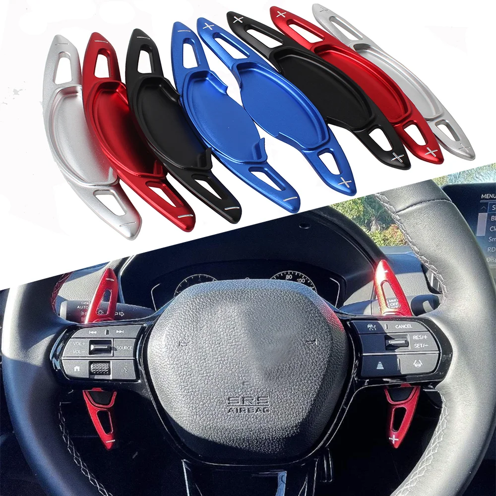 1Pair Aluminum Alloy Car Steering Wheel Paddle Shifter Extension For Honda 2022 Civic 2023 Pilot CR-V Accord Hybrid