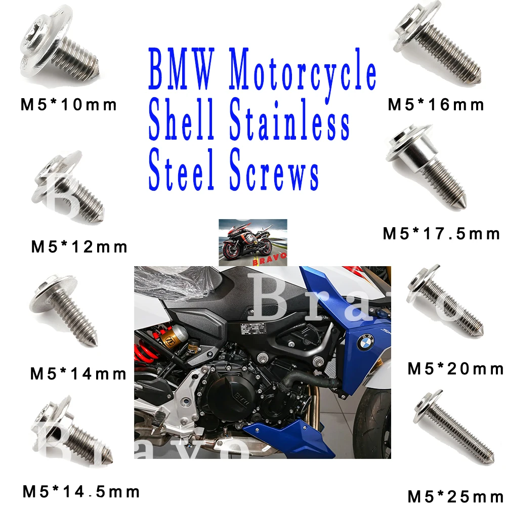 

For BMW F750GS F850GS R NINE T R1300GS R1250GS R1200GS R1200RT S1000RR S1000XR C600 C650GT M5 Stainless Steel Screws 2014+