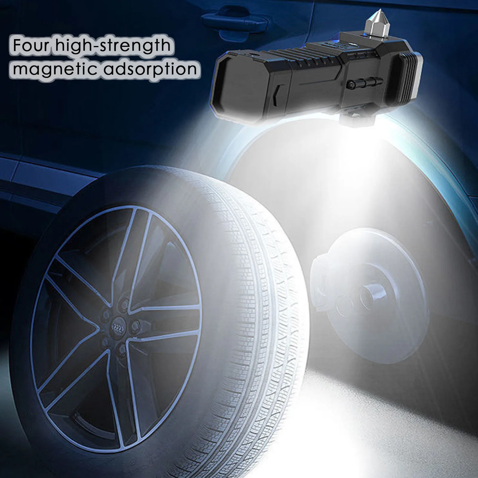 Linterna de seguridad para coche, martillo de seguridad para romper ventanas de coche con Cable USB, herramienta de Escape práctica con USB