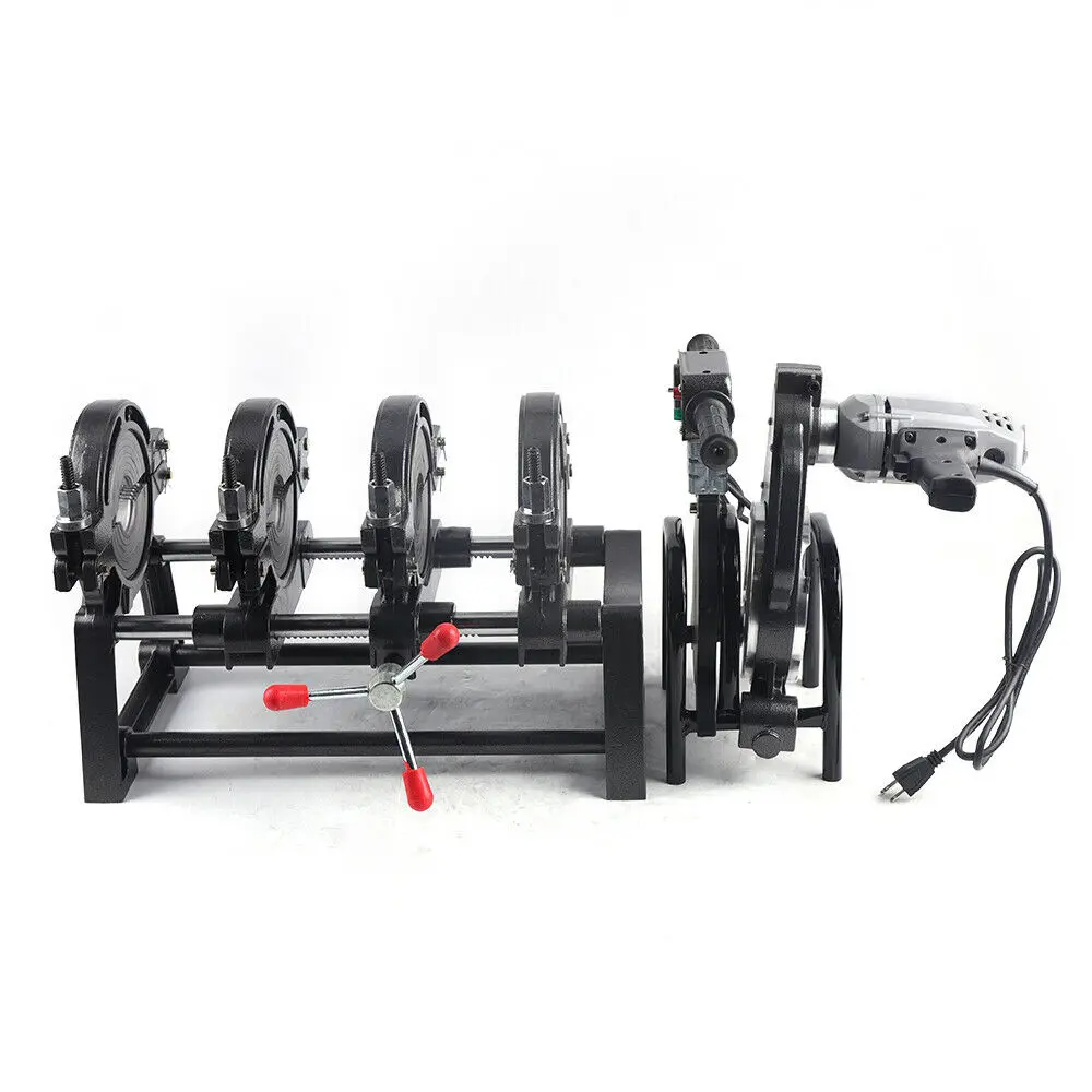 63-160mm Butt Welding Machine, Plastic Pipe Fusion Welder With 1000W Heating Plate And 850W Milling Cutter, 0-270℃ Adjustable Temp 4 Reinforced Clamping Rings For PPR, PE, PB, PVDF, PP Pipe
