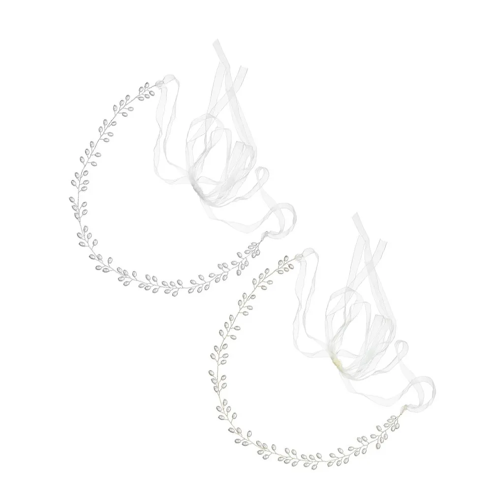 2Pcs Wedding Bridal Belt Pearl Waist Chain for Women Dress Accessories Bride Belt Bridal Waistband Pearl Belts