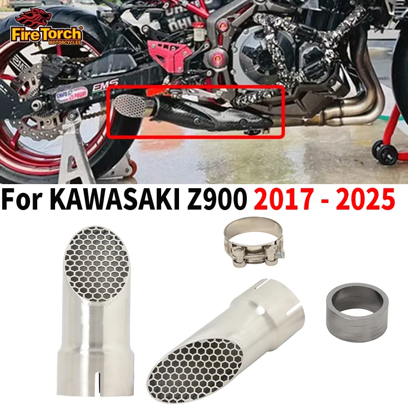 

Slip On For KAWASAKI Z900 E A2 Ninja 900 2017 - 2025 Motorcycle Exhaust Pipe With Tube Gasket Hidden Escape Moto Mini Muffler