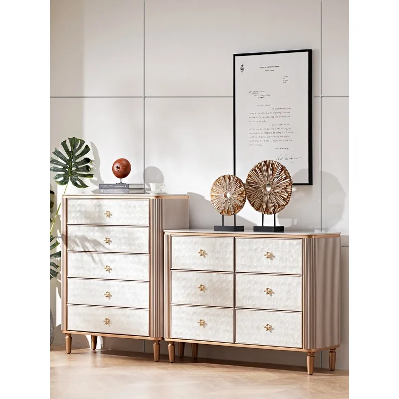 

Простой комод из цельного дерева, светлый ретро, роскошный загадочный шкаф для спальни, обеденный боковой шкаф из французской каменной плиты