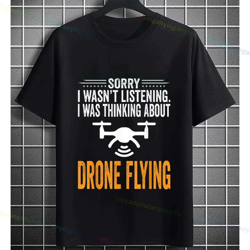 Unisex Funny Best Drone Buddy'S Ever -Drone Pilot Graphic T-Shirt Pure Cotton Short Sleeve Casual Sports Tshirt Outdoor Clothing