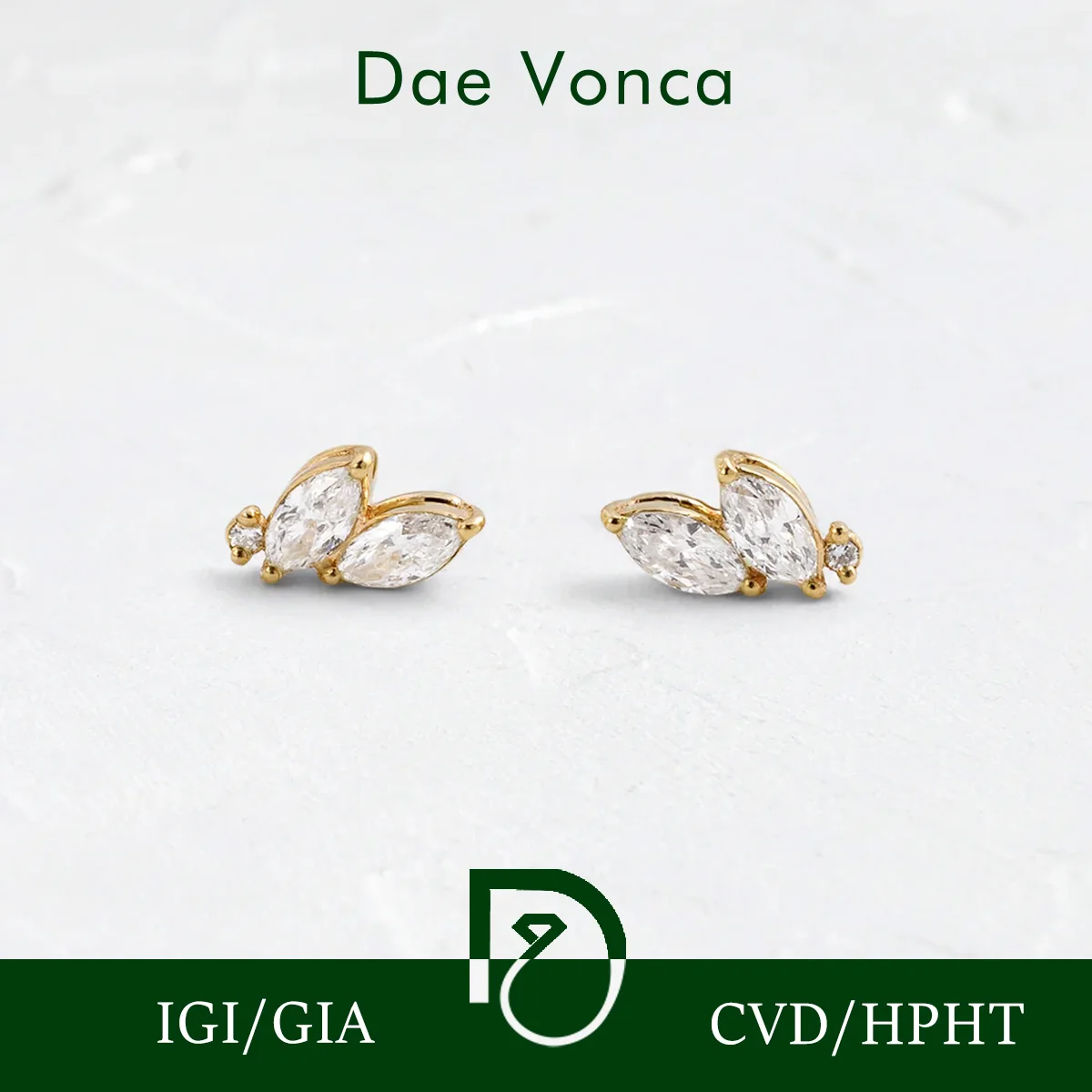 

Серьги-гвоздики из желтого золота 9K/14K/18K с выращенными в лаборатории бриллиантами маркизы и круглой огранки, серьги-гвоздики с бриллиантами в форме листвы, подарок для жены