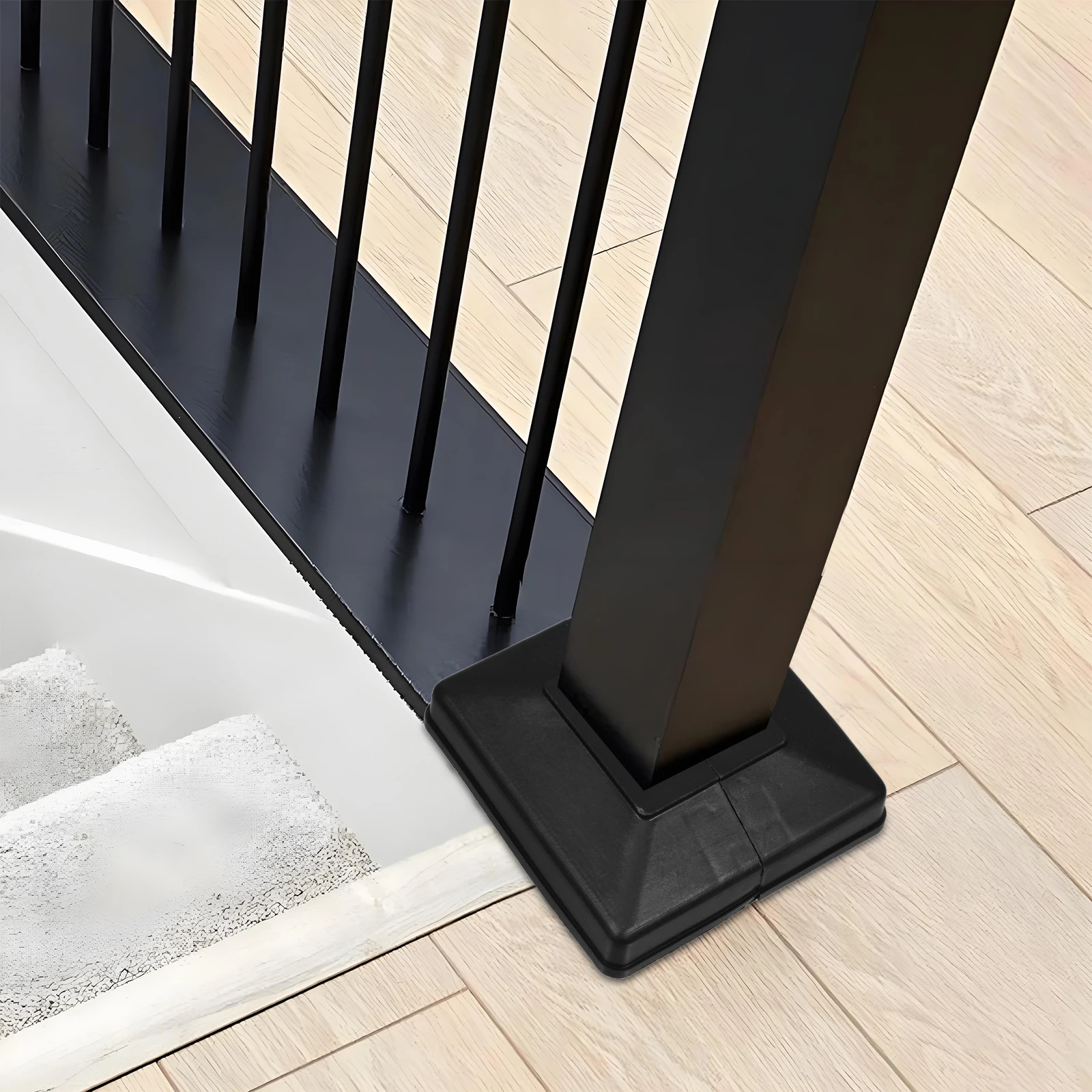 6pcs Plastic Split Post Base Cover Trim Skirt Decorative Fence Post Skirt Metal Deck Covers Waterproof Sturdy Modular Easy