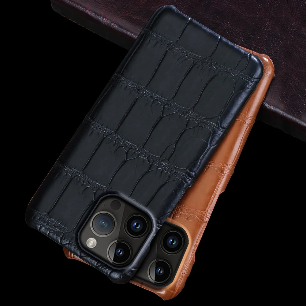 LANGSIDI Luxury Original Crocodile case for iphone 14 pro max 14 plus 12 13 pro max 13 12 mini 11 XS max XR 8 plus SE 2.