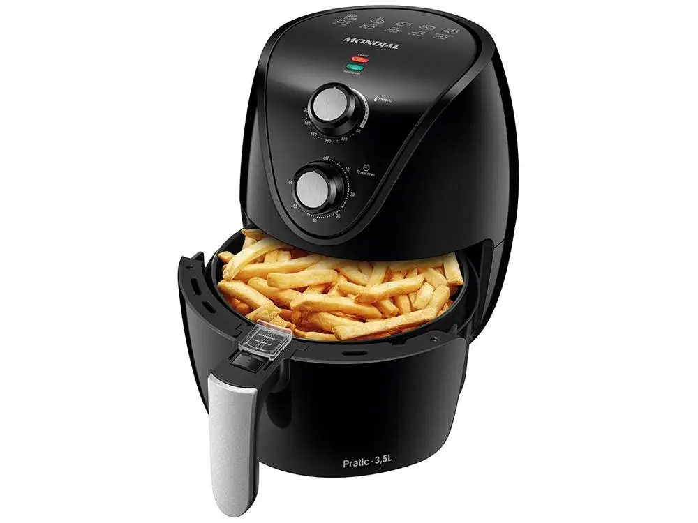 Fritadeira Elétrica sem Óleo/Air Fryer Mondial Pratic AF-31 Preta 3,5L com Timer - 220V