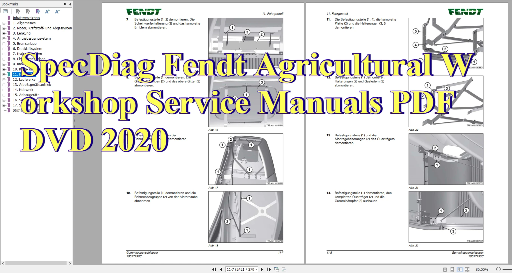 

Руководства по обслуживанию сельскохозяйственной мастерской SpecDiag Fendt PDF DVD 2020г.