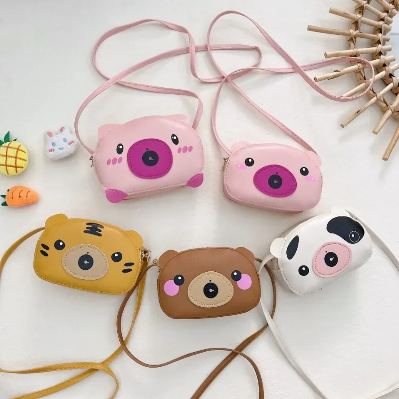 Girl Kawaii Shoulder bags Small Cute Cartoon Animal Messenger Bag for Toddler Outdoor Portable Coin Tissue Pack  Bag