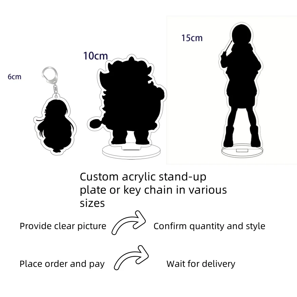 8CM custom shot, animation, key chain Anime  Cute Figure Acrylic Stand Grandmaster of Demonic Decoration Model Keychain Toy