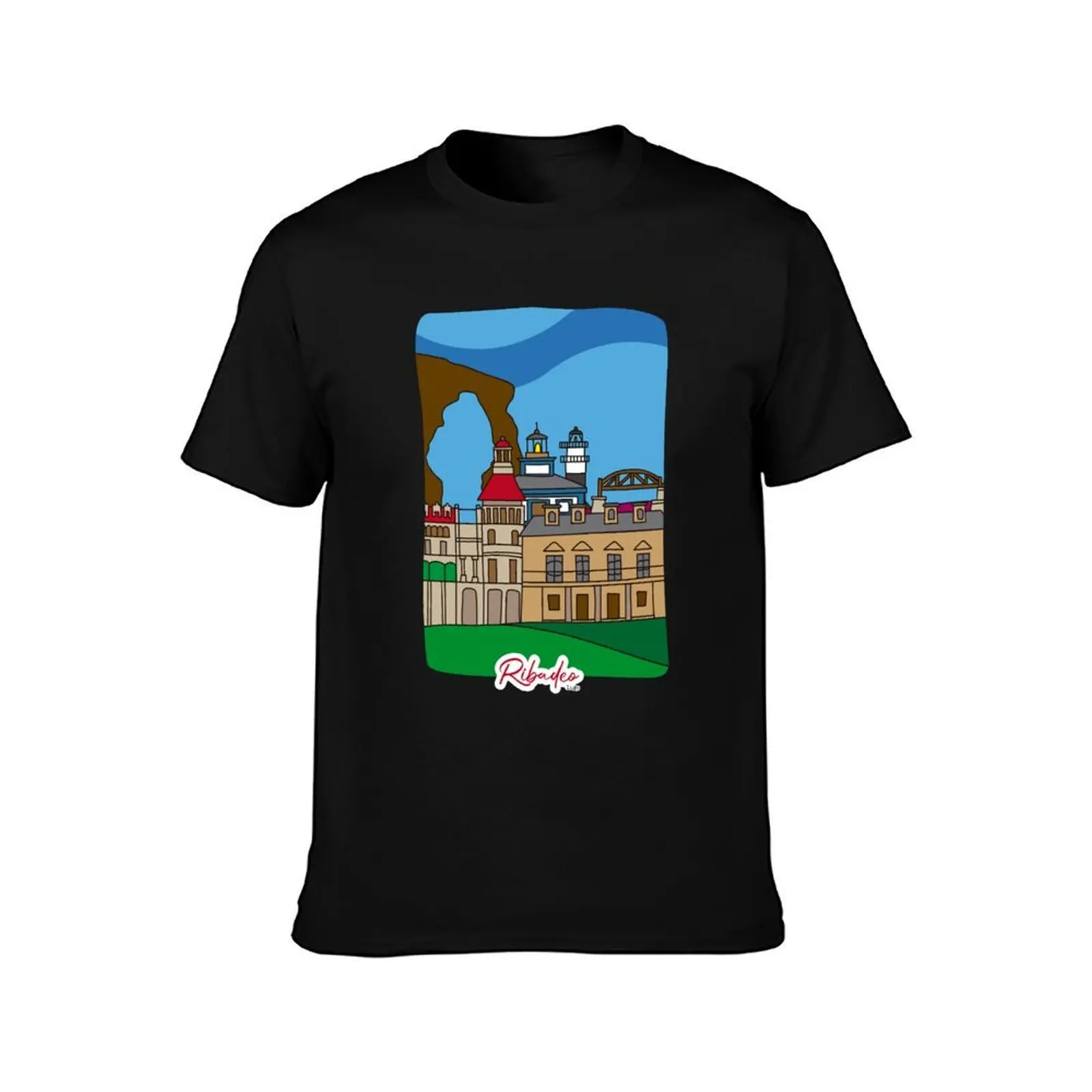 Ribadeo sheet T-Shirt, Summer Casual Cotton Tee, Oversized Streetwear Tops, Vintage Graphic Print, Loose Fit Short Sleeve