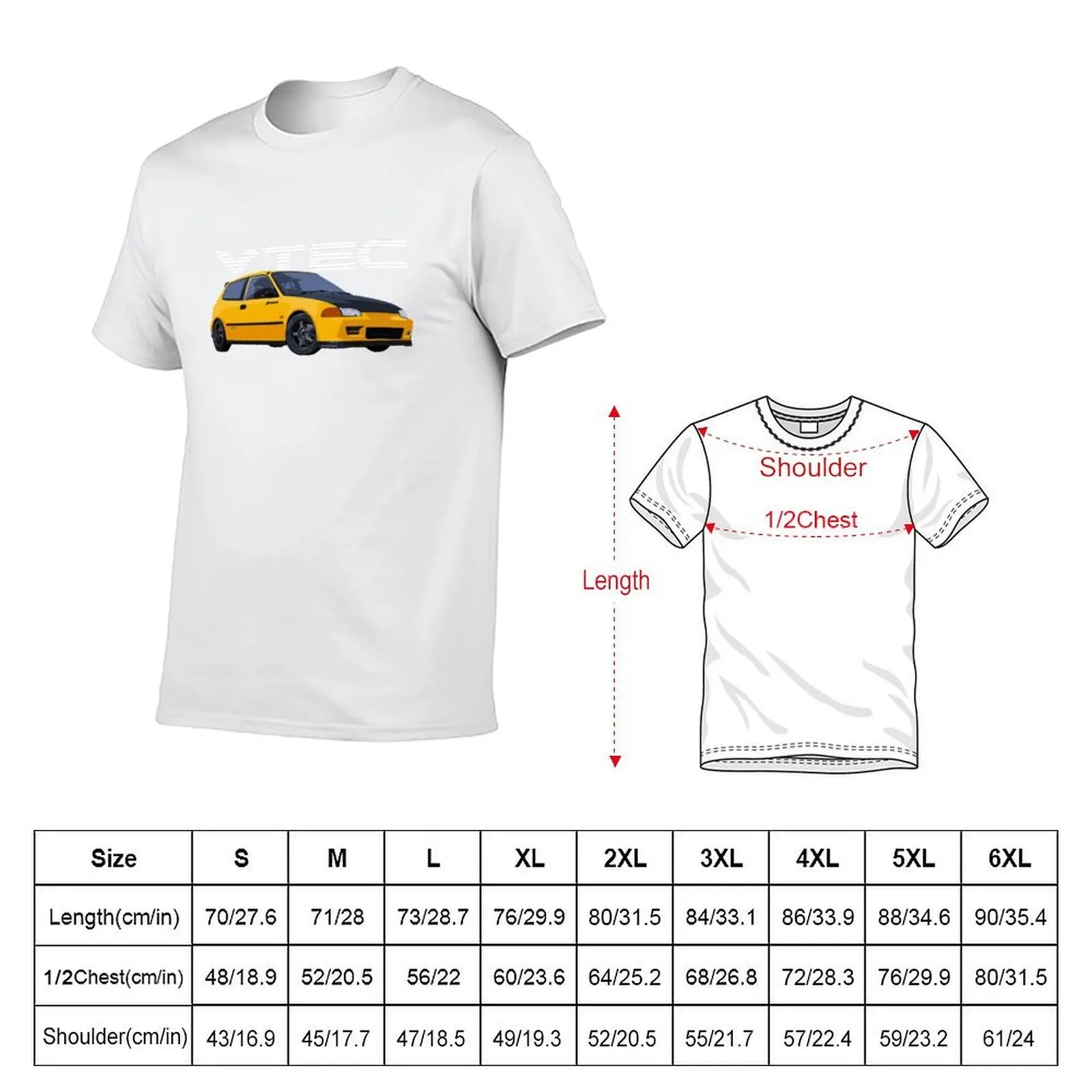 jdm Carnival Yellow EG HATCHBACK T-Shirt t shirt men 100% cotton luxury brand essential t shirt T-Shirt