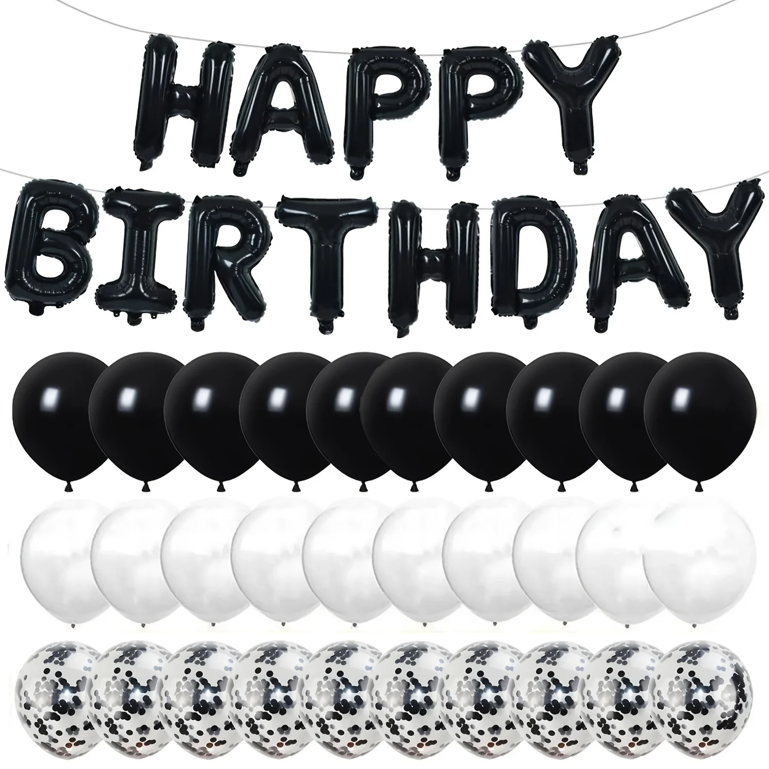 43Pcs/Set Happy Birthday Balloons 16inch Foil Letter Balloon 12inch Confetti Latex Balloon For Birthday Party Decoration