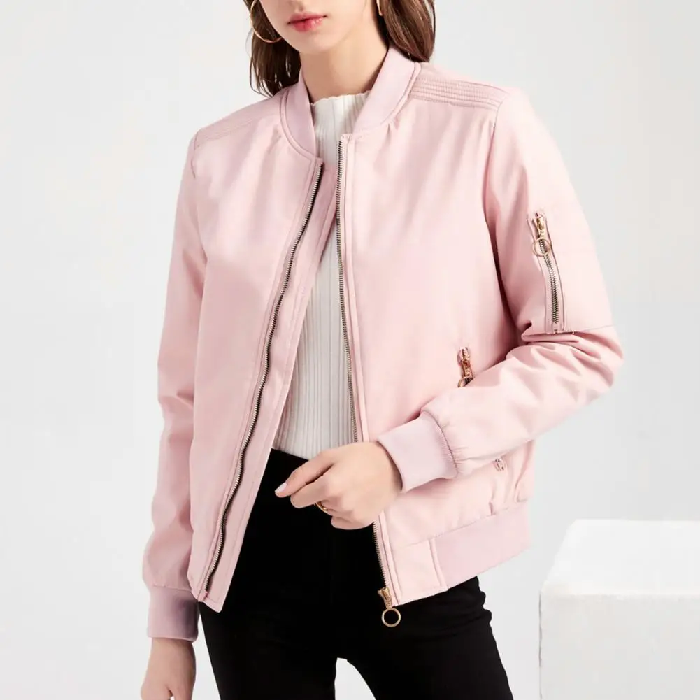 

Women's Jacket Baseball Coat Long Sleeve Zip Up Loose Soft Warm Zipper Pockets Cardigan Lady Jacket chaquetas para mujeres