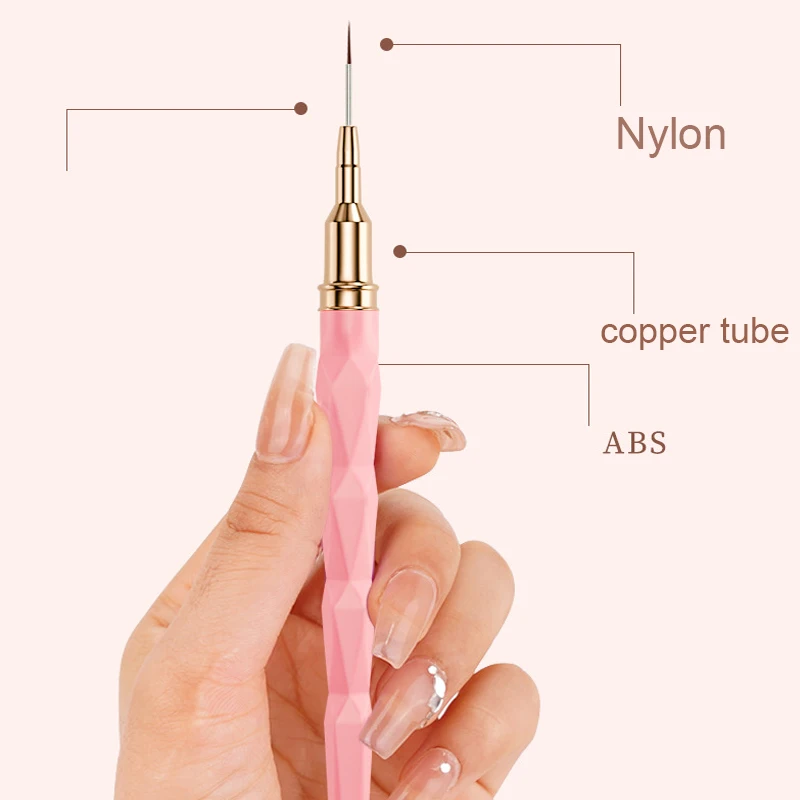 5개입 컬러풀 네일 아트 라이너 페인팅 브러쉬 초박형 라인 드로잉 도구 7/9/11/15/25mm 디테일 매니큐어 네일 라이너 펜 도구