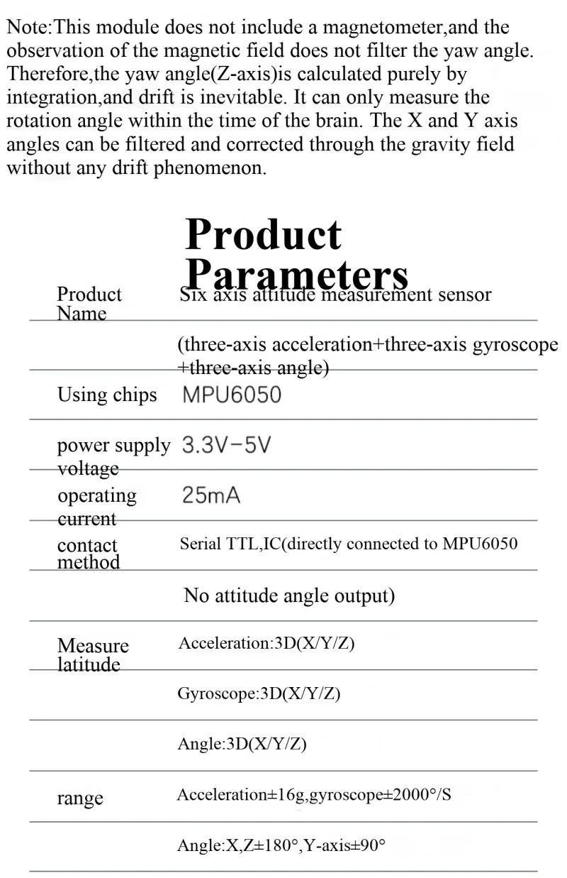 MPU6050-Modul, Beschleunigungsmesser, elektronischer Gyroskop-Winkelsensor, serieller Anschluss, 6-Achsen-Kalman-Filter – Detail 3