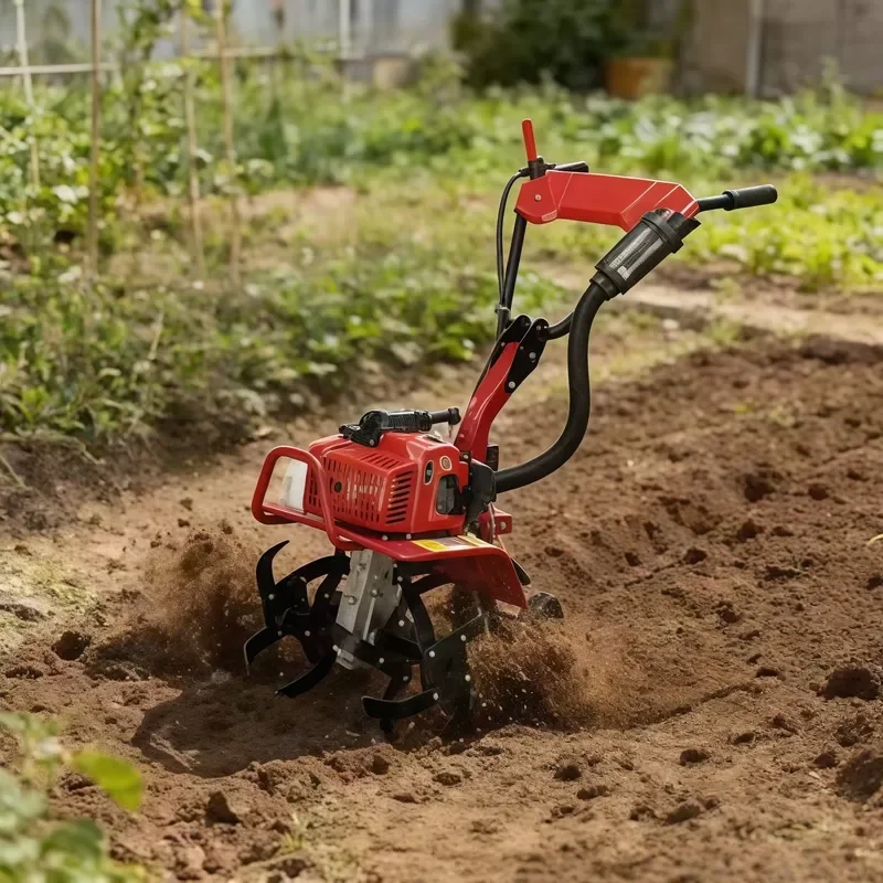 Multifunctional power cultivator for easy orchard soil improvement, weed removal, and trenching