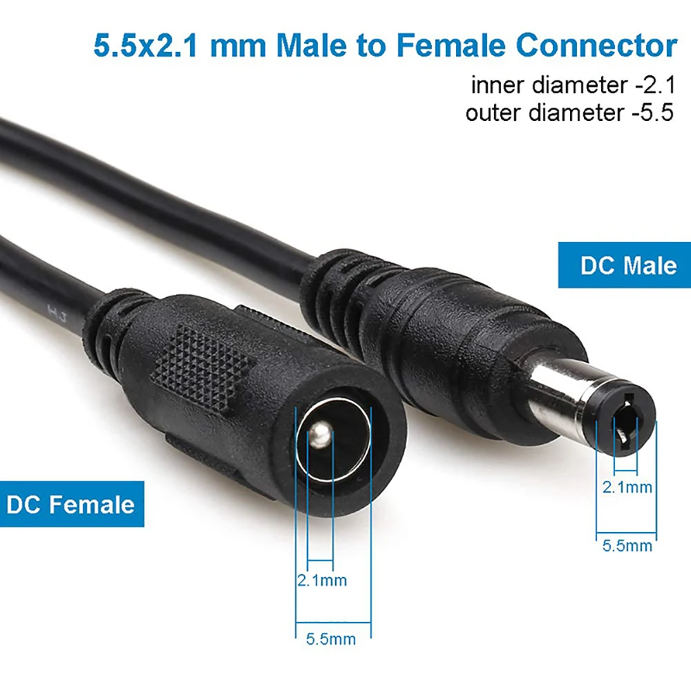 DC 5.5*2.1 maschio a femmina 12V monitoraggio linea di estensione dell\'alimentazione Router DC foro circolare linea di estensione 5521 Bus maschio