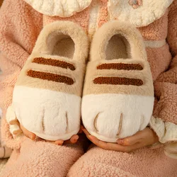 Winter Plüsch Kinder Pantoffel Katze Tier Cartoon Kinderschuhe Babi Flat Flipflop schöne kleine Kätzchen Indoor weiche Hausschuhe