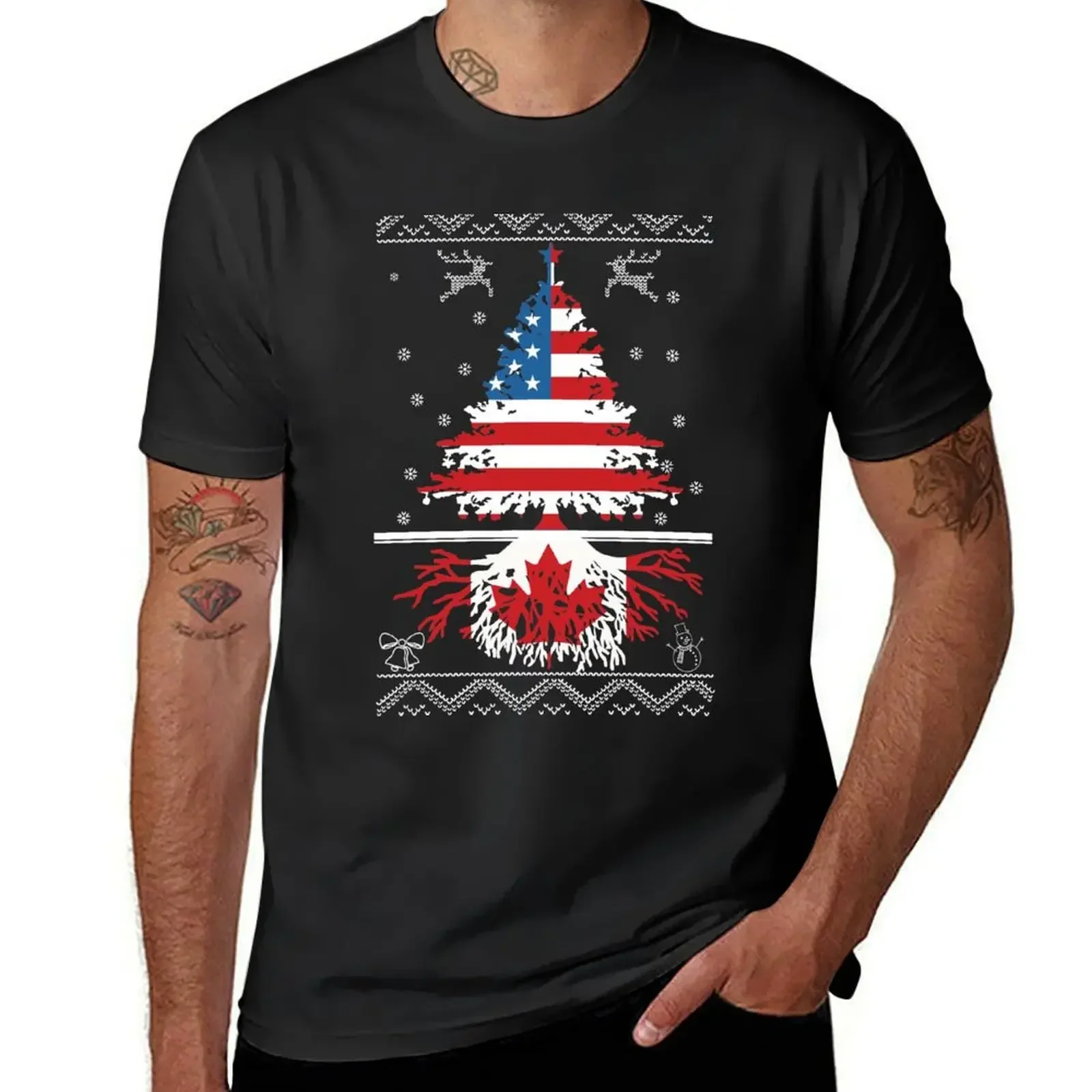 

Living in America With Canadian Roots T-Shirt plus sizes customs summer top mens white t shirts