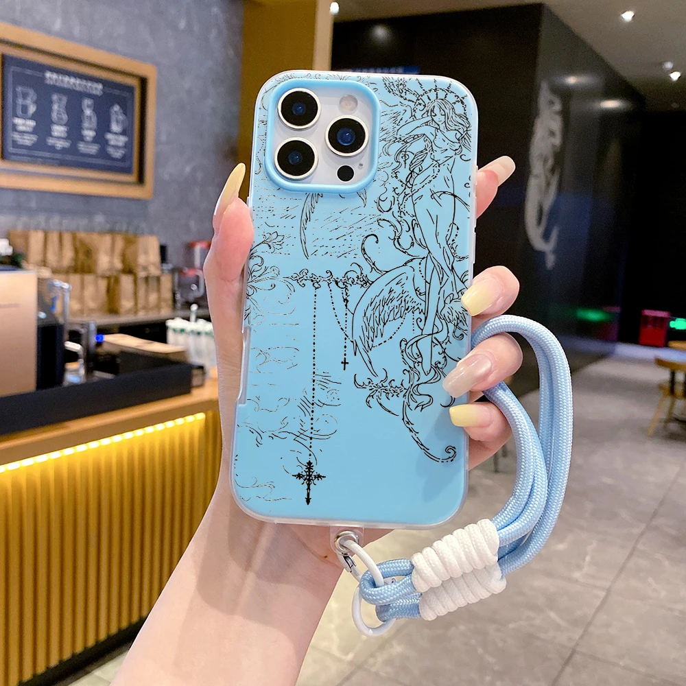 Gothic Angel 2-in-1 Handyhülle für Samsung Galaxy S26 Ultra S25 S24 S22 S23 Plus FE A56 A55 A35 A36 A37 5G mit Lanyard-Abdeckung – Detail 1