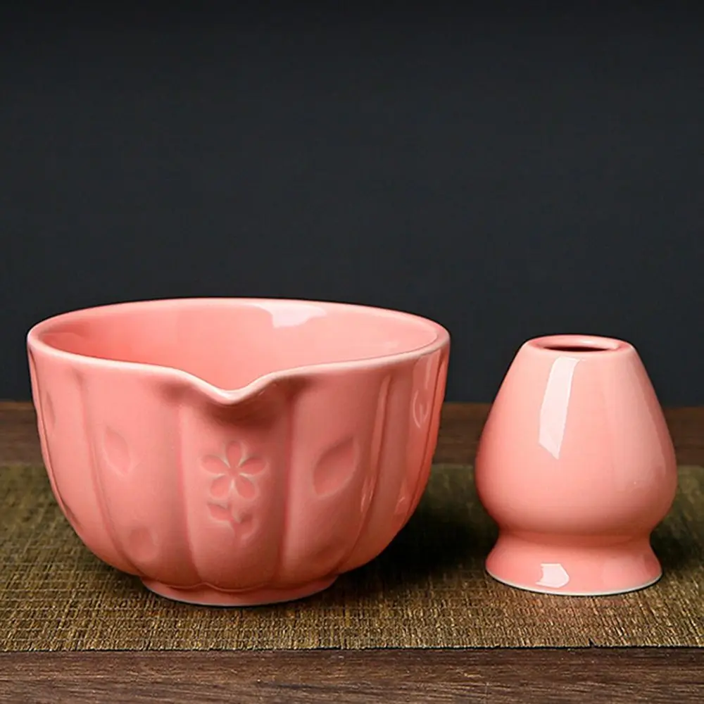 

Ceramic Matcha Bowl Set Large Capacity Smooth Matcha Whisk Stand High Temperature Resistant Green Tea Maker Cup