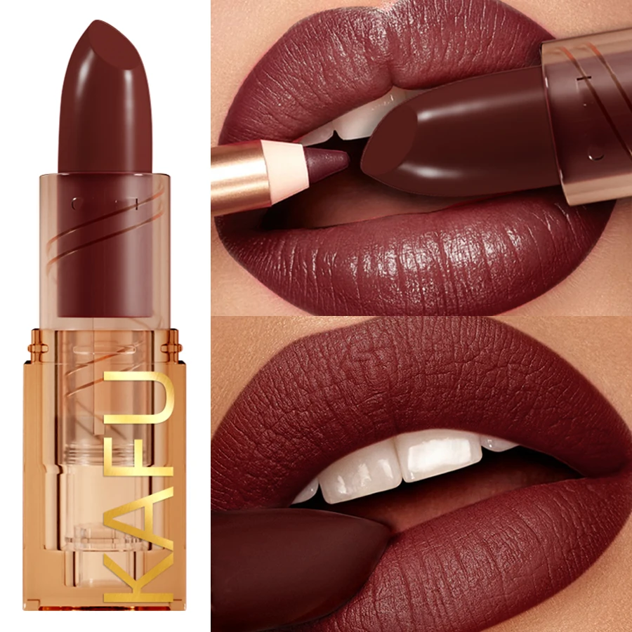 1PC Professional Lipstick Waterproof Lips Makeup Long Lasting Pigment Nude Brown Red Lipsticks Velvet Matte Lip Tint Cosmetics