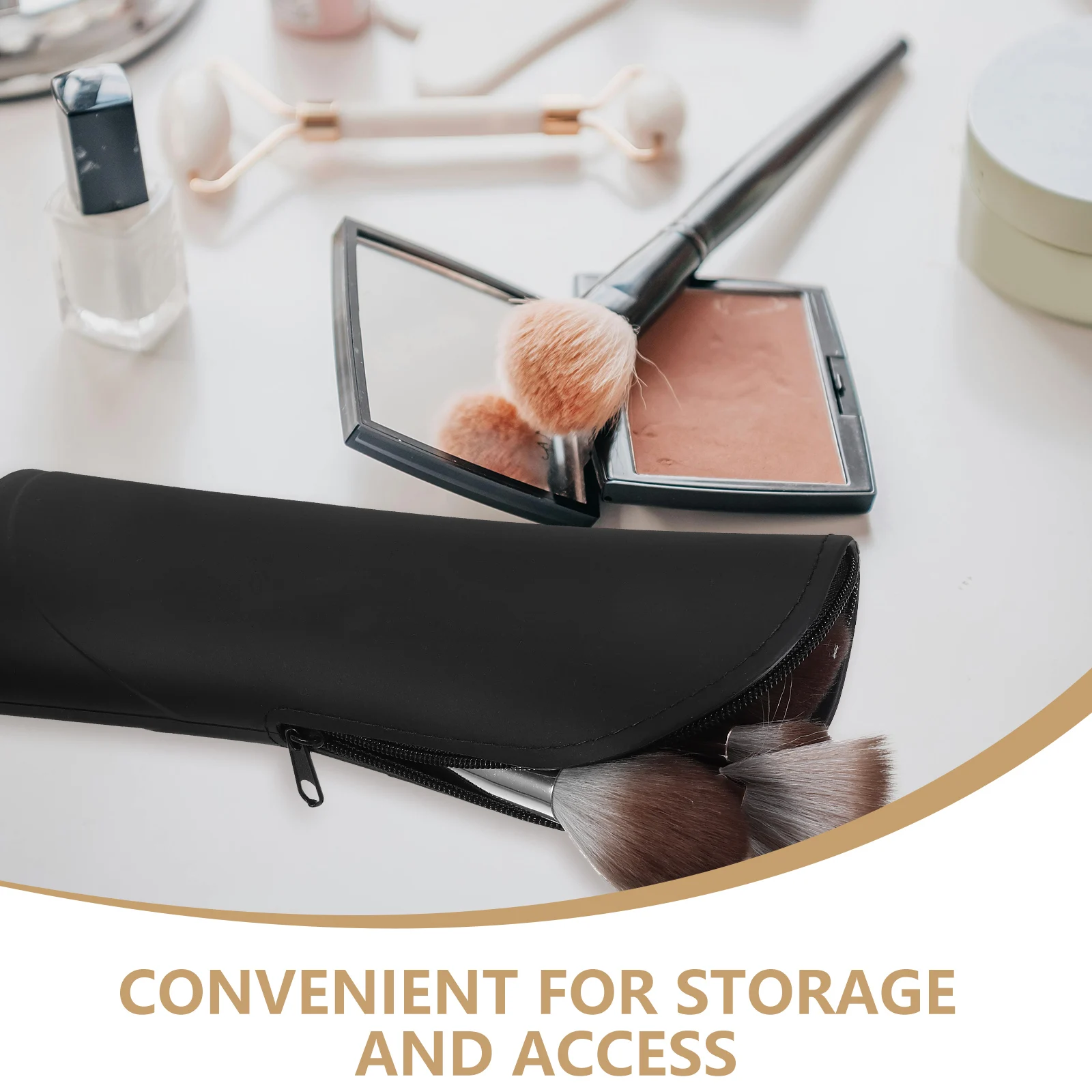 

Silicone Makeup Brush Holder Bag Multi Functional Storage Pouch for Travel Home Organization Protects Brushes from Deformation