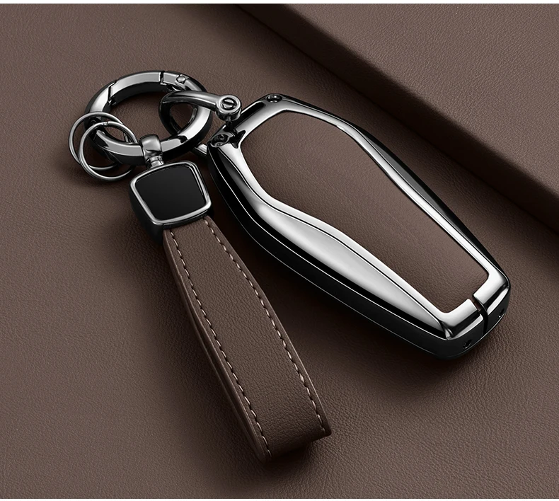 Auto Zink-legierung Leder Schlüssel Fall Abdeckung Für BYD Song Plus Atto Han EV Tang DM Qin Dichtung Delphin Schlüssel Tasche Tasche Brieftasche Organizer – Detail 5