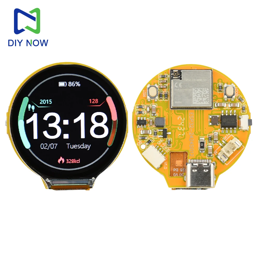 1.28 polegadas display circular 240*240 ips gc9a01 display ESP32-C3 wifi módulo de placa de desenvolvimento bluetooth integrado ESP32-C3-MINI-1U