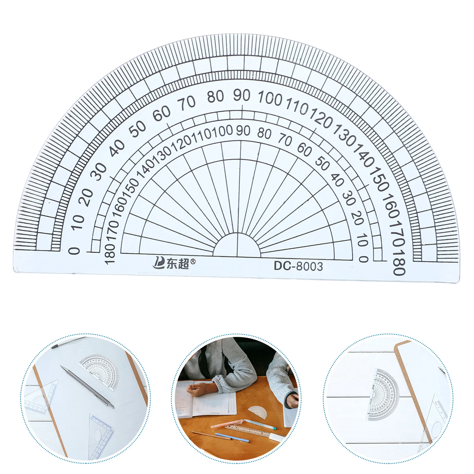 20 Pcs Angle Measurement Protractor Compass Acrylic Office Measuring Rulers Students 180 Degrees