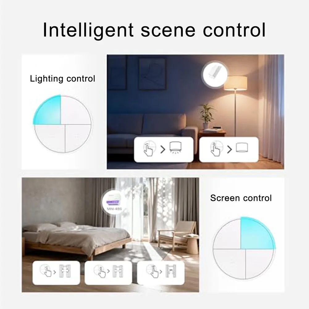 SZNB-01M for Smart Scene Button for Zigbee Smart Home Devices with Split Magnetic Design for Placement and Local Operation