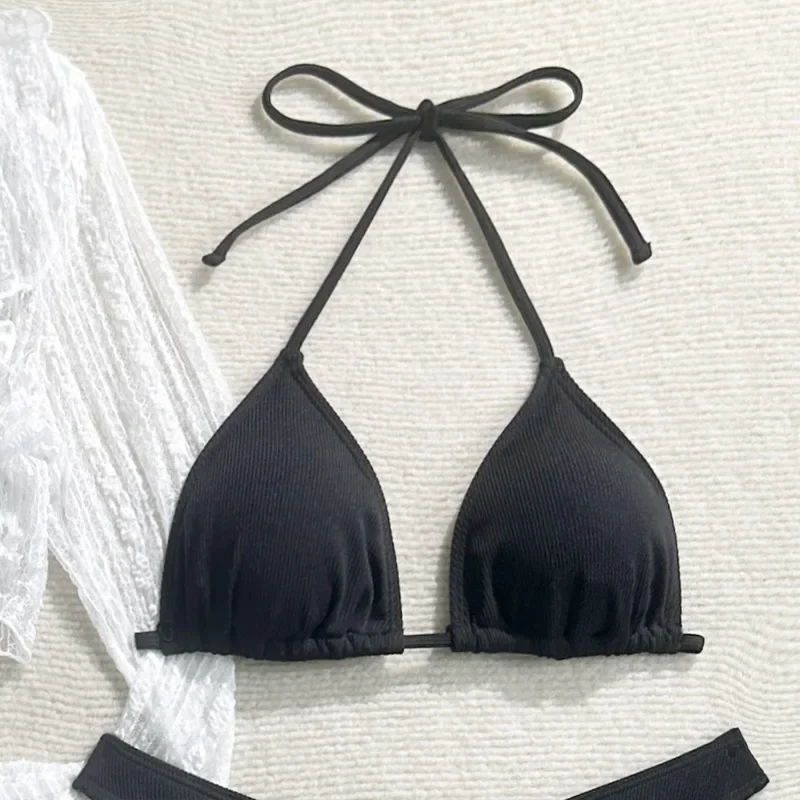 Holiday Beach 4-częściowy zestaw bikini dla kobiet Seksowny biustonosz z dekoltem + majtki + falbany z długim rękawem Koronkowy kardigan Crop Tops + mini spódniczki