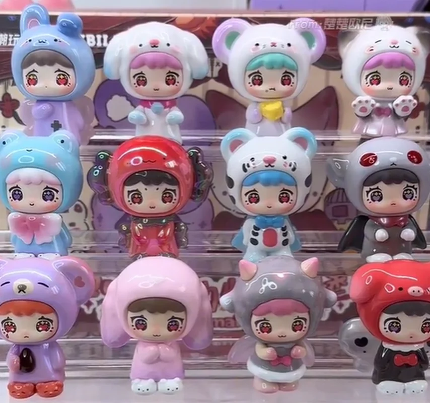 QUBII แอนิมอล แคสเซิล เดย์ ไนท์ ซีรีส์ กล่องสุ่มฟิกเกอร์น่ารัก ขนาดเล็ก ของสะสม กล่องสุดท้าย ของเล่นสุดฮิต