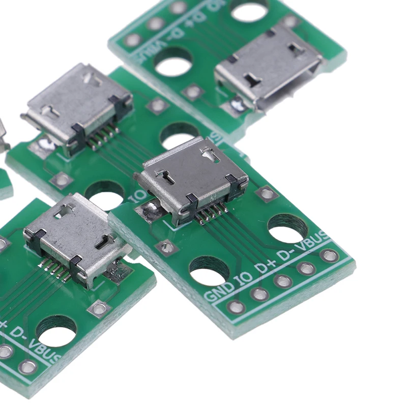 Adattatore da MICRO USB a DIP da 5 pezzi Connettore femmina a 5 pin Convertitore pcb di tipo B