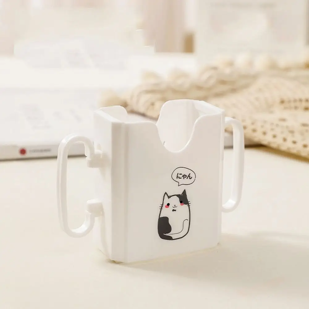 

Cartoon Cat Kids Juice Box Holder Milk Box Food Storage Water Cup Tool Self-Help Adjustable Handles Drinking Storage Box Infant