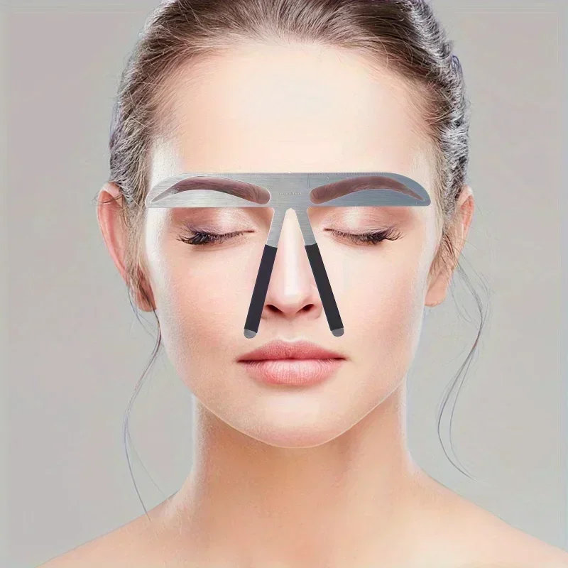 Herramienta para dar forma a las cejas de acero inoxidable, plantillas flexibles y reutilizables para crear la forma perfecta de cejas, 1 ud.