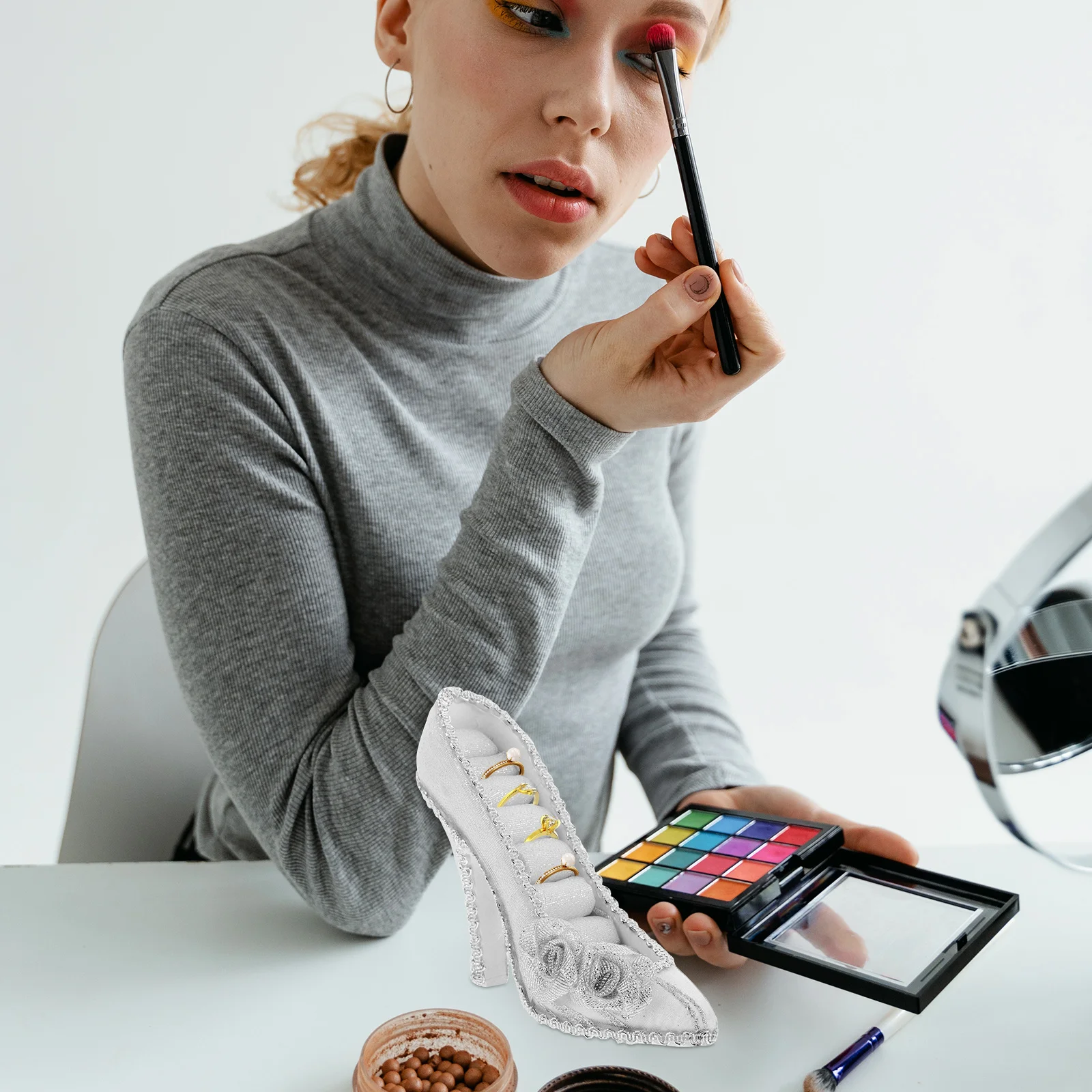 High Heel Shape Jewelry Display Stand Ring Organizer Earring Holder Storage Organizer for Rings Earrings Ring Storage Holders