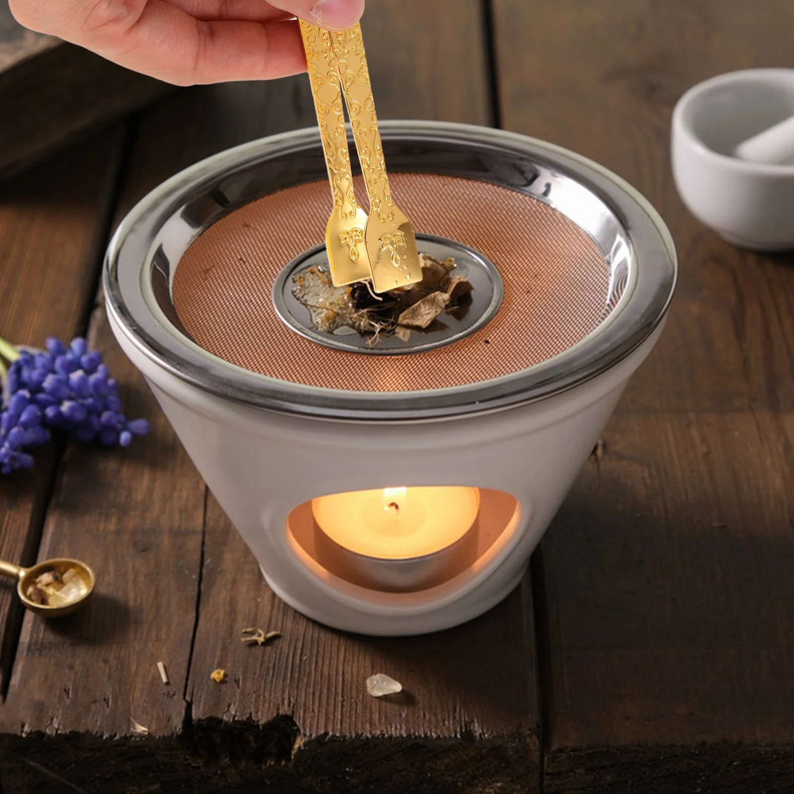 

6Pcs Gold Mini Metal Charcoal Tongs Ergonomic Incense Tablets Clip Middle Eastern Resin Burner Clamp Incense Tools Decorative