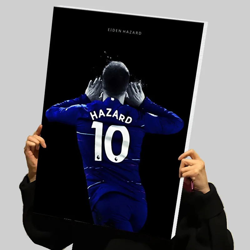 عدن خطر تشيلسي جيرسي يطبع المشارك لاعب كرة القدم مخصص حائط لوح رسم الفن غرفة المعيشة ديكورات المنزل فنون الديكور #1