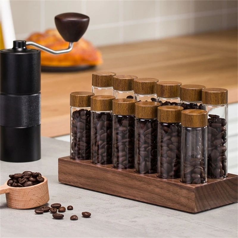 Coffee Beans Storage Container Tube Display Rack Tea Bottle Glass Single Dose Espresso Accessory Coffeware Set Tool Dropshipping