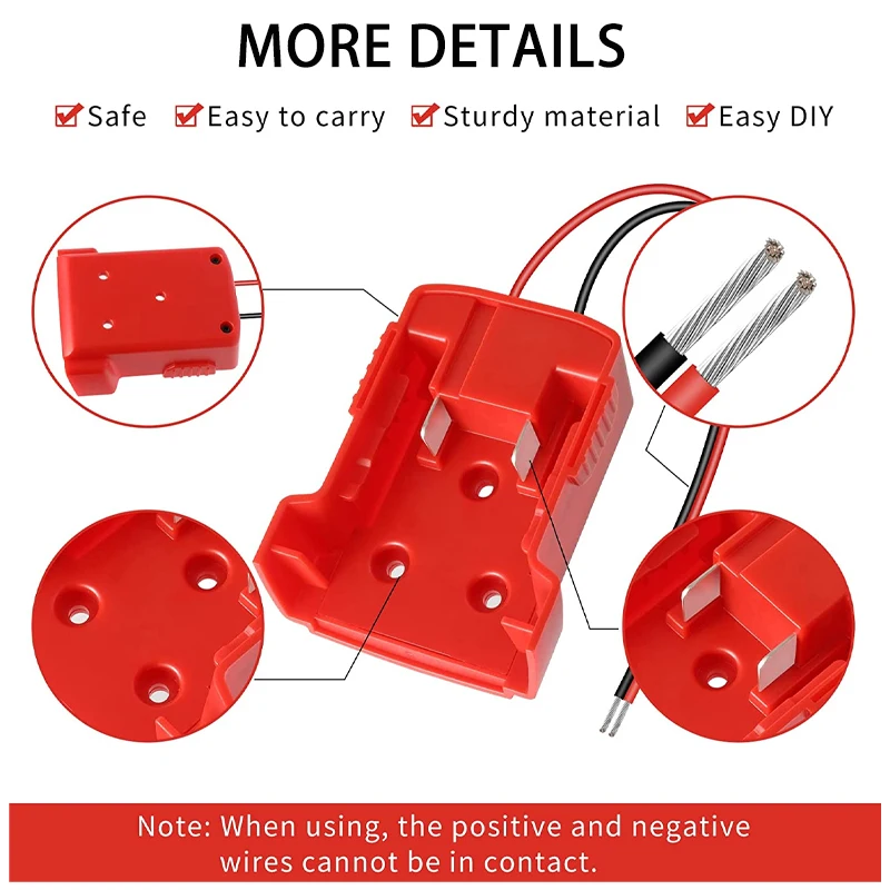 Battery Adapter Power Source Mount for Milwaukee 18V Lithium Battery Power Connector Dock Holder for RC Truck Robotics Toys